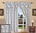 Elegance Linen Luxury Jacquard Curtain Panel Set with Attached Valance 55