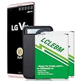 LCLEBM LG V20 Battery, 2x3300mAh V20 Battery Replacement with Spare Battery Charger for LG V20 BL-44E1F, US996,H910, H918, VS995, LS997 Li-ion Backup Replacement Battery