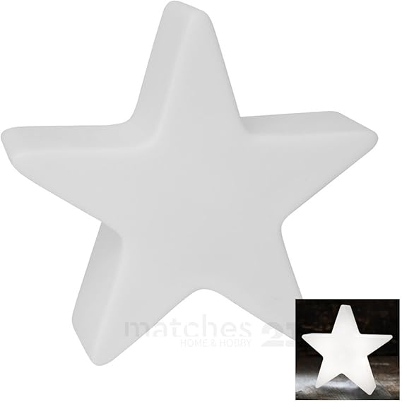 matches21 Kleiner beleuchteter Stern Leuchtstern aus Kunststoff weiß Ø