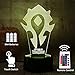 World of Warcraft Game 3D LED Night Light Best Gift for Game Lovers LED Table Lamp Bedroom Decoration Christmas Gift Wow Souvenir Kids Toys(Wow)