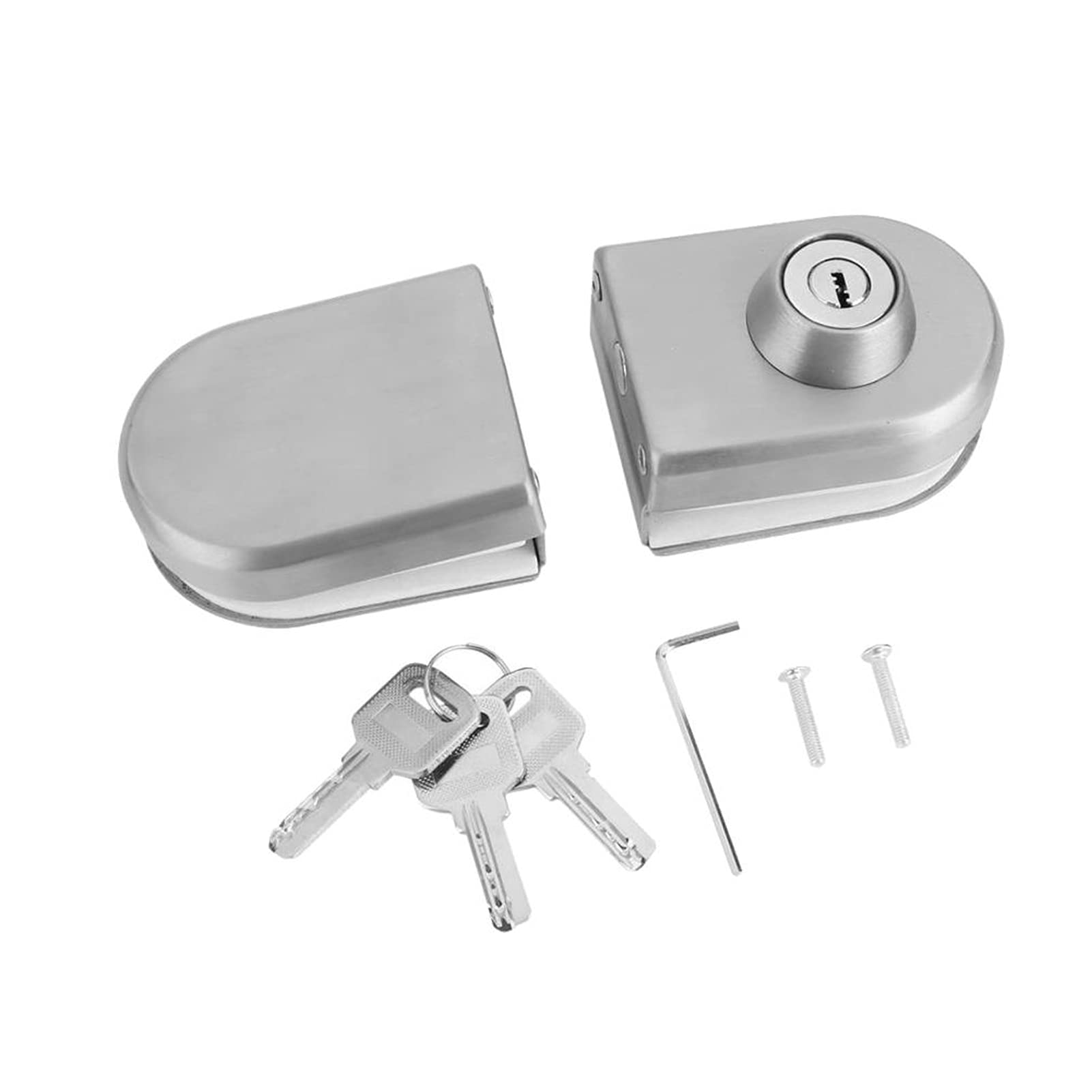 YUMILI 10~12mm Stainless Steel Glass Door Lock with Keys Open/Close for Home Hotel Bathroom Use