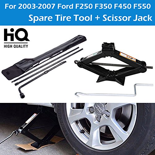 Click Here to See More Images Spare Tire Lug Nut Wrench Handle Kit + 2 Tonne Scissor Jack For Ford F250 F350 F450