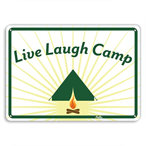 PetKa Signs and Graphics PKCA-0007-NA_10x7 "Live Laugh Camp" Aluminum Sign, 10"…