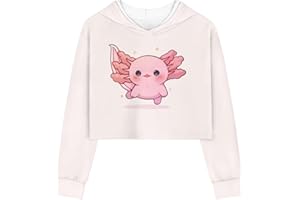 DISNIMO Girls Crop Top Hoodies Size 5-14 Kids Youth Long Sleeve Hoodie Hooded Sweatshirt Pullover