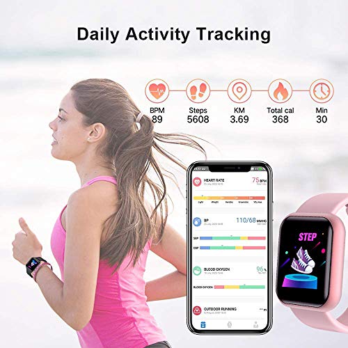 Smart Watch, Fitness Tracker with Heart Rate Monitor, Activity Tracker Touch Screen,Sleep Monitor,Waterproof,Activity Tracker Pedometer