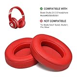 Beats Ear Cushion, AGPTEK 2 Pieces Red Foam Replacement Earpads Compatible with Beats Studio 2.0 Wired/Wireless B0500 B0501 Headphone & Beats Studio 3.0