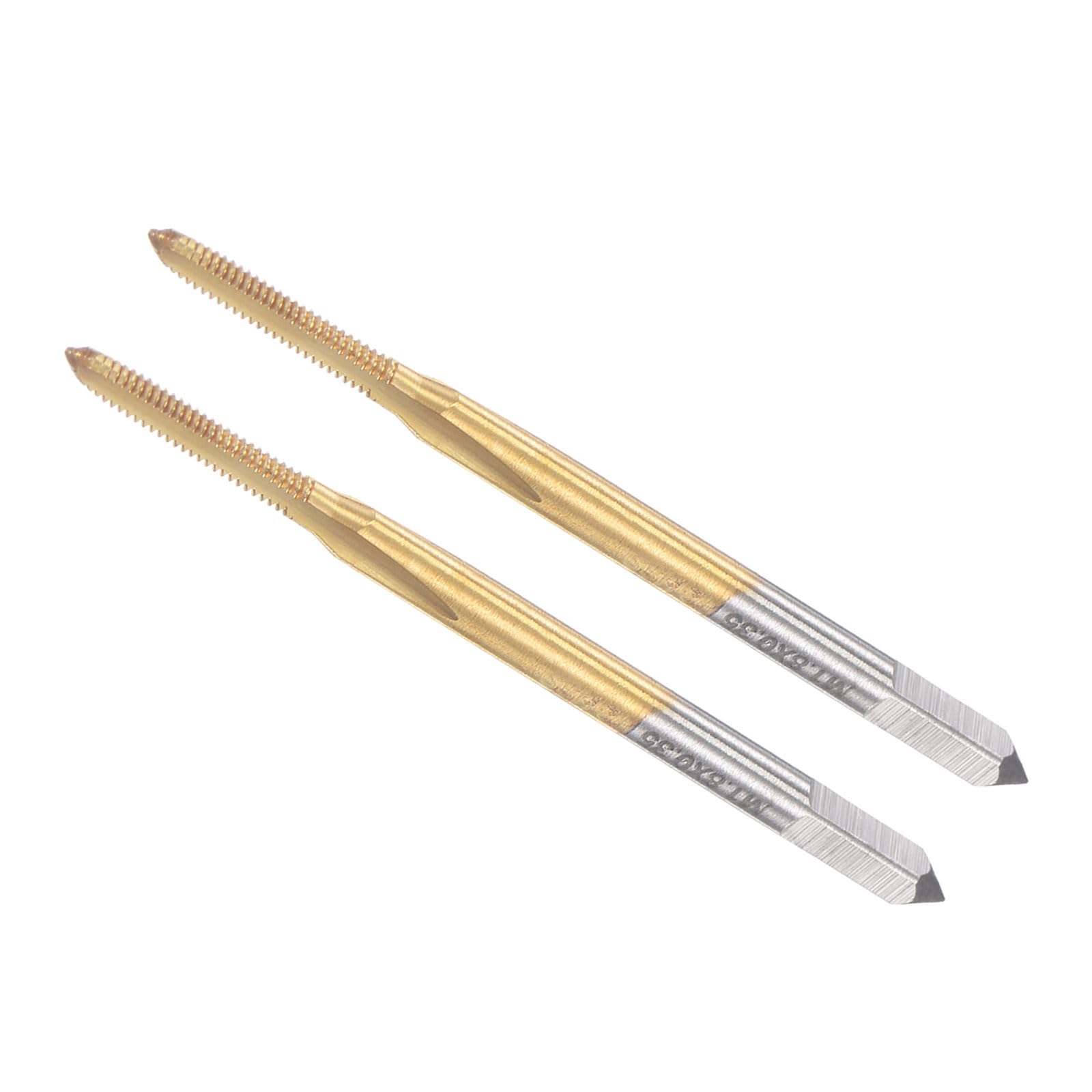 CoCud Thread Tap, M1.8 x 0.35 Thread Size 3 Straight Flutes, High Speed Steel Threading Tapping Repair Tool - (Applications: for Tapping Stainless Steel Copper Aluminum), 2-Pieces — image 1