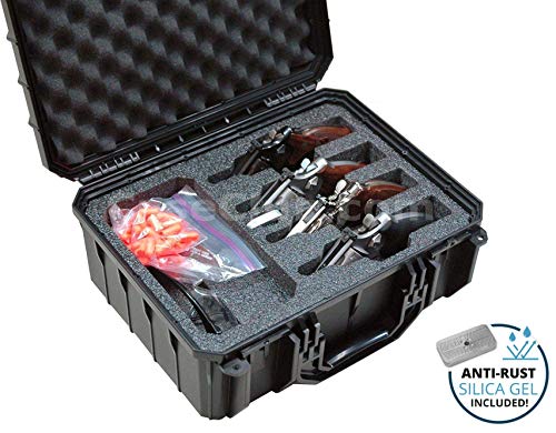 Case Club Waterproof 4 Revolver/Semi-Auto Case with Silica Gel to Help Prevent Gun Rust