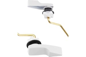 ANJOES Universal Side Mount Toilet Handle - Toilet Flusher Lever Replacement Compatible with American Standard/Mansifield, with Flapper Chain, White