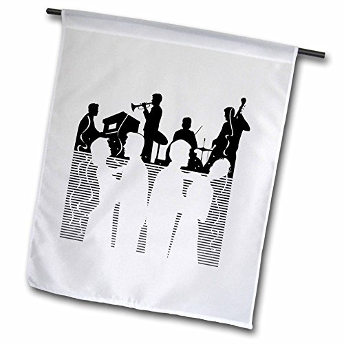 3dRose fl_46543_1 Playing instruments N Dancing Garden Flag, 12 by 18-Inch