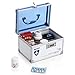 AZDENT Combination Lock Box for Medication Compartments Medicine Storage Box First Aid Box Blue