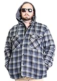 Woodland Supply Co. Men's Plaid Hooded Button Up Sherpa Lined Shirt Jacket