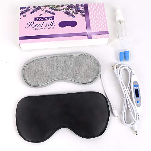 Heated Eye Mask, Far Infrared Moist Heat Eye Compress Mask USB Powered