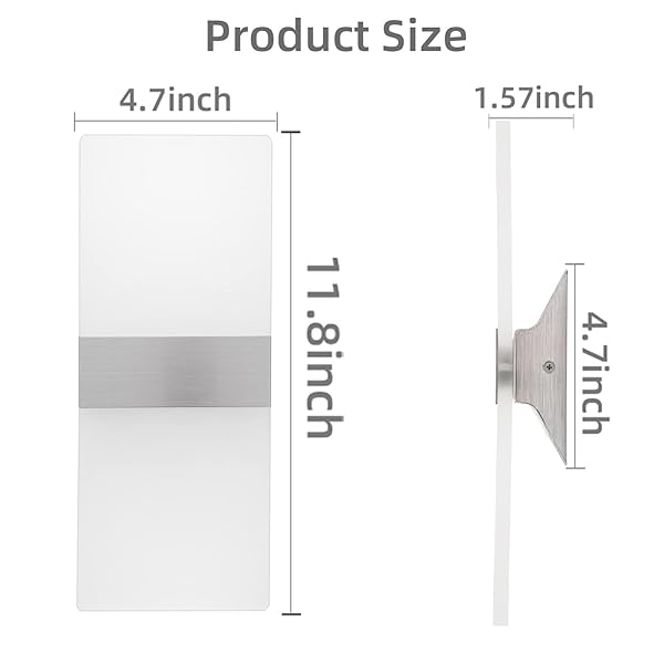 KICAAO MODERN WALL SCONCES 4 PACK, LED WALL LIGHT 10W, WALL SCONCE UP DOWNLIGHT, HARDWIRED ACRYLIC WALL LIGHT LIGHTING, SUITABLE FOR LIVING ROOM CORRIDOR BEDSIDE (COOL WHITE 6000K 4PACK)