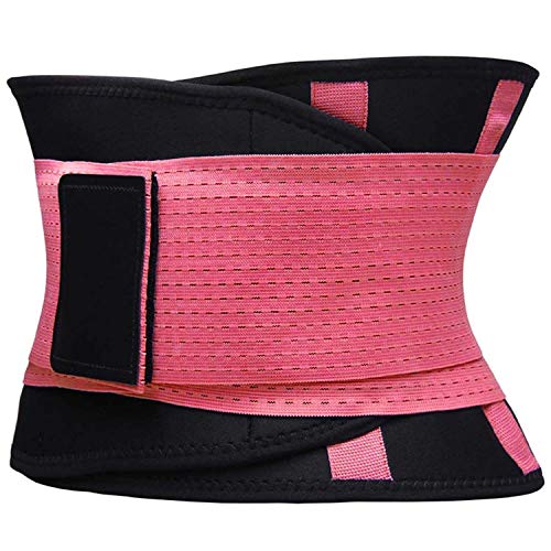 Waist Trainer Belt Waist Cincher Trimmer Slimming Body Shaper Belts Sport Girdle for Women (Pink1, X-Large)