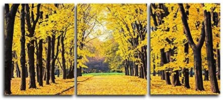 SLHZBLD Canvas Painting Calligraphy 3 Panels Autumn Trees Outside Posters And Prints Wall Art Pictures For Home Decoration Living Room