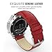 MoKo Band Compatible with Samsung Gear S3/Gear S3 Classic/Frontier/Galaxy Watch 46mm/Ticwatch S2/E2/pro/Huawei Watch GT 2e 46mm, 22mm Genuine Leather Crocodile Pattern Replacement Strap, RED