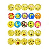 Mini Mental Smiley Smile Face Button Pins for Decoations, Classroom rewards, Birthday Party/Celebrations-1.2 Inch Size - 60 Pack