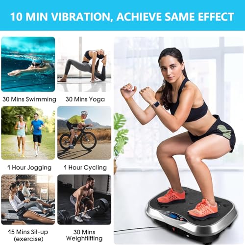 Vibration Plate, Exercise Machine Vibration Platform for Weight Loss, Vibration Fitness Trainer for Home Use, Balance Training Leg Arm Core Workout, MAX 400 Lbs Capacity