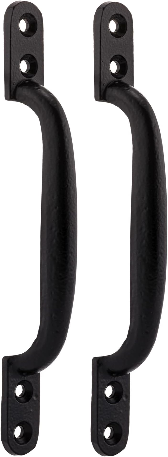 XFORT 2 Pack Black Cast Iron Pull Handles for Gates Barn Shed Doors