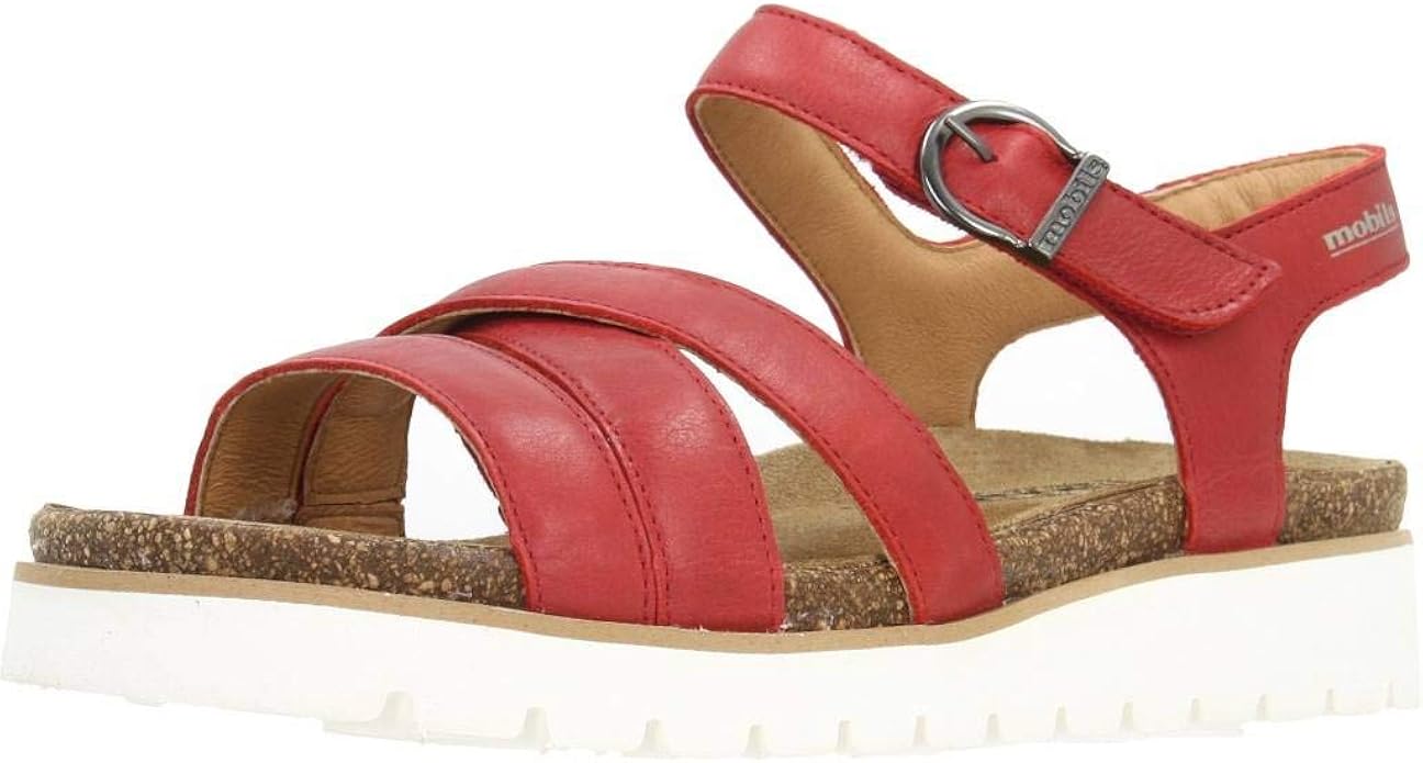 red mephisto sandals