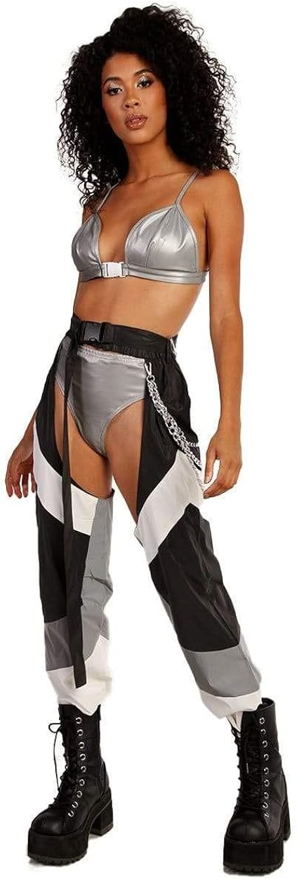 iHeartRaves Women's Chaps - Bottomless Pants for Raves & Music Festivals: Clothing