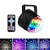 VERKB Disco Ball DJ Light(2rd Generation), 3W LED 7Color Modes Music Night Atmosphere Lamps With Remote Control for Home Party, KTV, Festival or Bar Decoration
