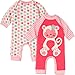 Gerber Baby-Girls Newborn Monkey 2 Pack Coverall, Monkey, 3-6 Months