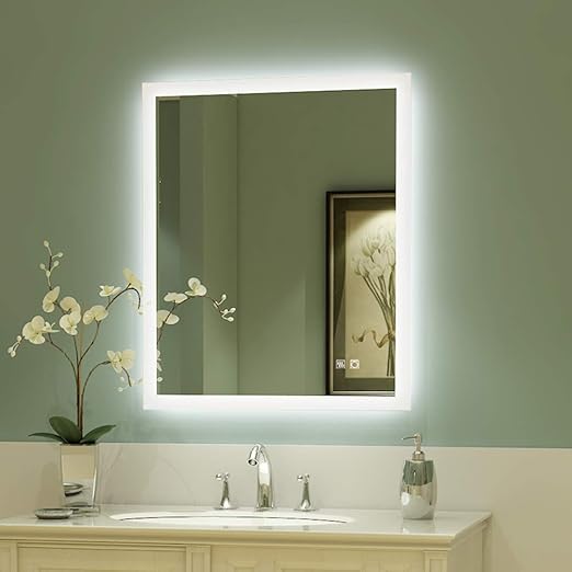 Amazon Com Exbrite 30 X 36 Inch Backlit Led Lighted Bathroom Vanity Mirror Anti Fog Dimmable Touch Button Super Slim 90 Cri Waterproof Ip44 Vertical Horizontal Wall Mounted Way Furniture Decor