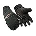 RefrigiWear Fleece Lined Fiberfill Insulated Softshell Convertible Mitten Gloves (Black, Large)