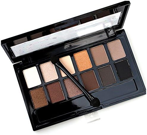 Makeup Matte Shimmer Smoky Eyeshadow Palette, 12 Colors Nudes, Net 9.6g