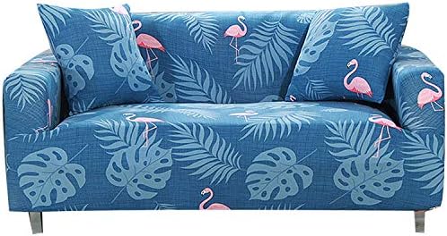 FORCHEER Sofa Slipcover Stretch Printed Grey Flower Sectional Couch Cover Fitted Leather Furniture Protection Pet for Living Room