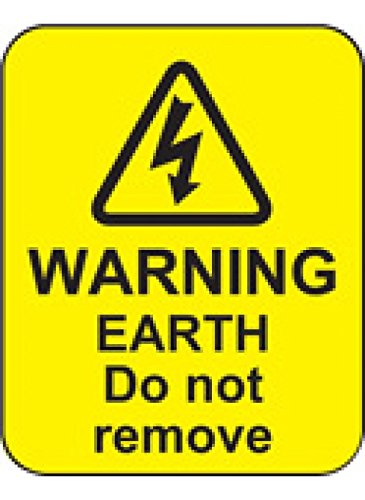 Caledonia Signs 59818 Warning Earth Do Not Remove Label, 40 mm x 50 mm (Pack of 100)