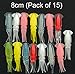 JSHANMEI Mixed Colors Glow in Dark Luminous Squid Skirts Soft Lures Bait Fishing Tackle Trolling Octopus Lures Hoochies (8cm (pack of 15))