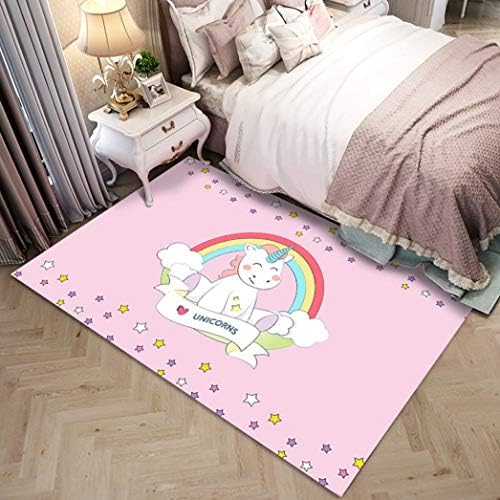 JWANS Bedroom Carpet Cute Unicorn Anti Slip Floor Mat Living Room Rugs Girls Birthday Gift