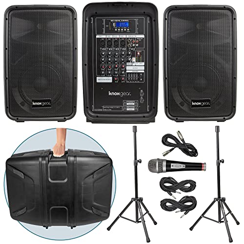 Knox Dual Speaker And Mixer SetPortable 8” 300 Watt DJ PA System With