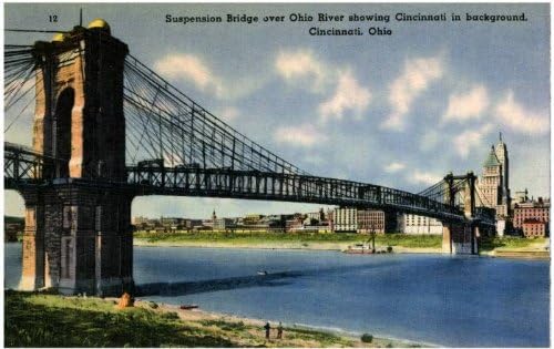 Amazon Com Photo Reprint Suspension Bridge Over Ohio River Showing Cincinnati In Background Cincinnati Ohio Prints Posters Prints