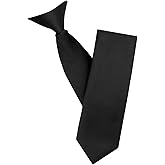 Rzmtaol Clip on Tie for Men, Pre-tied Mens Tie 2.56'' Solid Color Men's Neckties for Formal Business School Graduation