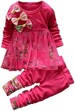 Baby Clothes Set, PPBUY Toddler Girls Floral T-shirt Dress + Pants 2PCS Outfits