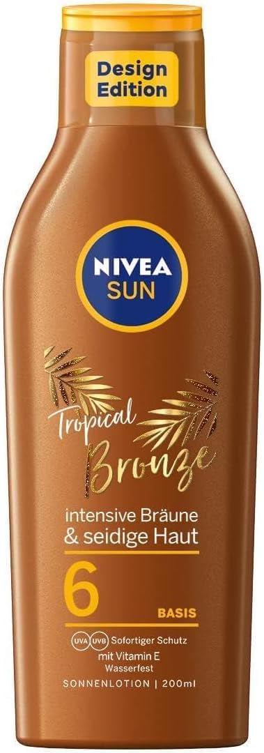 NIVEA Sun Tropical Bronze Tanning Lotion 200ml Waterproof UVA/UVB Protection