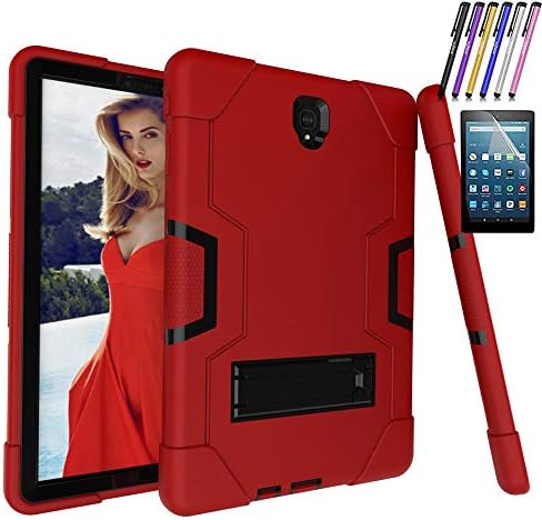 Windrew Galaxy Tab S4 10.5 2018 Case, [Heavy Duty] Rugged Hybrid Protective Case with Build in Kickstand for Samsung Galaxy Tab S4 10.5 inch SM-T830/T835/T837 (Black/Red)