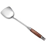 Wok Spatula, AOOSY 18/10 Stainless Steel Professional Wok Spatula Turner with Heat Resistant Wooden Handle, Kitchen Utensil C