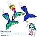 Tacobear 12PCS Mermaid Party Favors Unicorn Sequin Keychains Flip Mermaid Keychains Decorations Party Supplies for Girls Adults Goodie Bag Fillers & Easter Egg Fillers