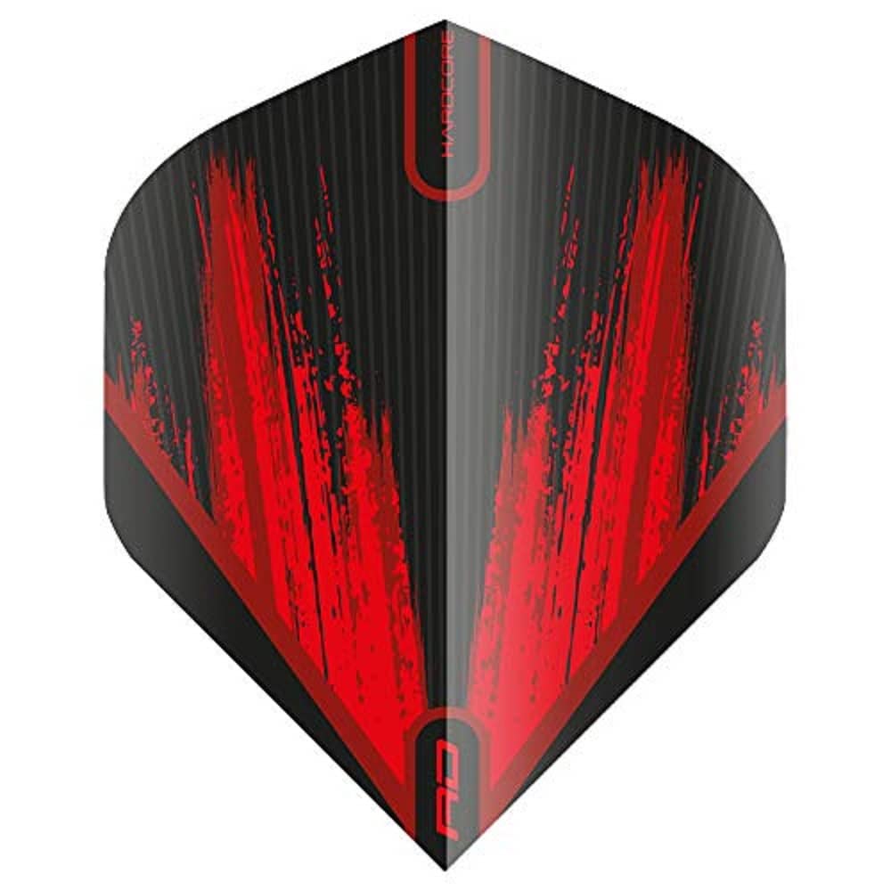 RED DRAGON Hardcore Radical Black & Red Dart Flights - 4 sets Per Pack (12 Dart Flights in total)