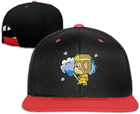 Children's Monkey King Stylish Hip-Hop Snapback Baseball Cap Red