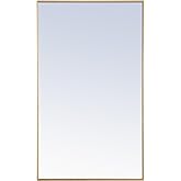 Elegant Decor Monet 40" x 24" Rectangle Metal Frame Mirror in Brass