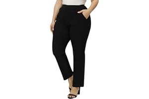 Gocolloa Plus Size Pants Women Stretchy High Waisted Dress Pants Ease Into Comfort Pull-on Business Work Office Pant