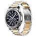 SHANGPULE Compatible for Gear S3 bands, Galaxy Watch 3 45mm Band Galaxy Watch 46mm Bands, 22mm Stainless Steel Metal Replacement Strap Bracelet (Silver + Gold)