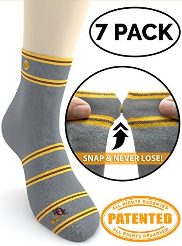 ZOM Ankle Best Socks Unisex 7 Pair Pk Box, Comfortable Happy Feet Stay-Up, Gray M-07