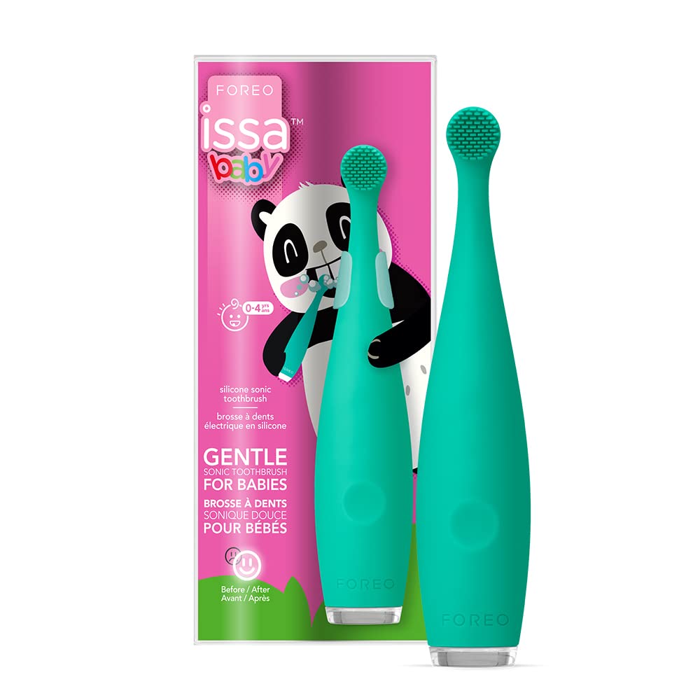 FOREO ISSA Baby Gentle Sonic Toothbrush for Babies Aged 0 to 4, Kiwi Green